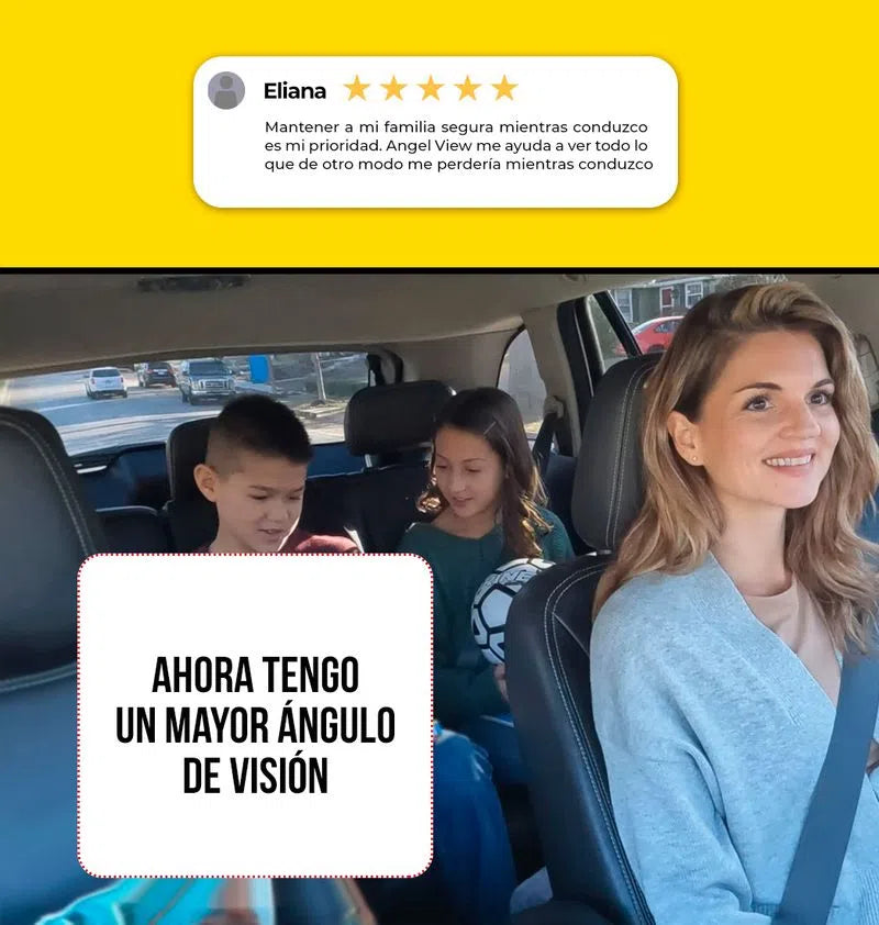 AngelView® Espejo retrovisor para Auto Gran Angular - ¡Visión panorámica, seguridad en cada viaje!