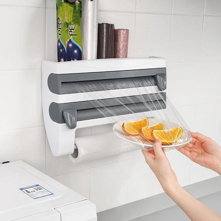 Dispensador de papel 4 en 1 KitchenPro® (Máxima organización) + Guía de recetas saludables GRATIS