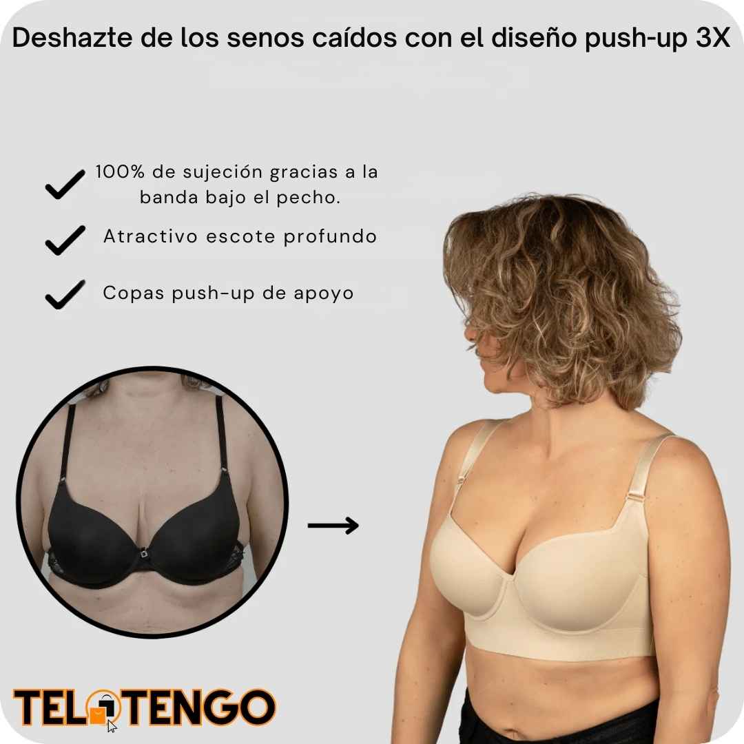 CurvyLift® - Dúo de Brasier levantador (2 unidades) "Escote sexy a pesar de los senos caídos y los rollitos gordos"