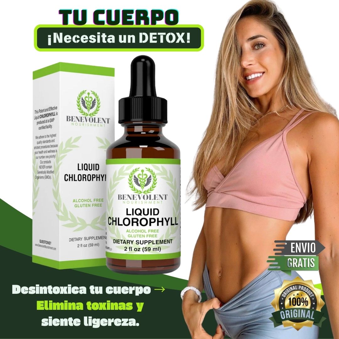 Clorofila Líquida en gotas (marca Benevolent®) Producto Original