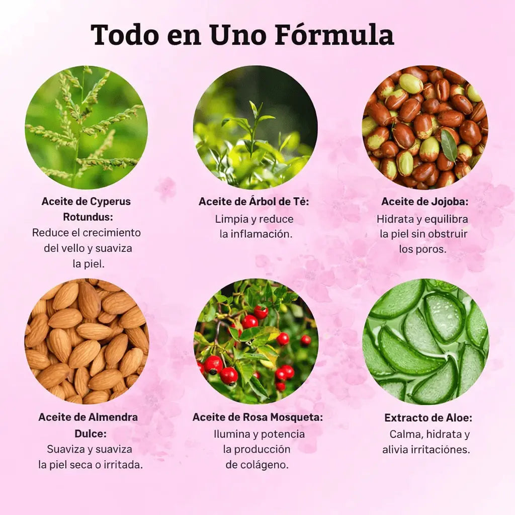 Caramela Cyperus® Serum natural  60 ml🌿 Reduce el crecimiento del vello corporal