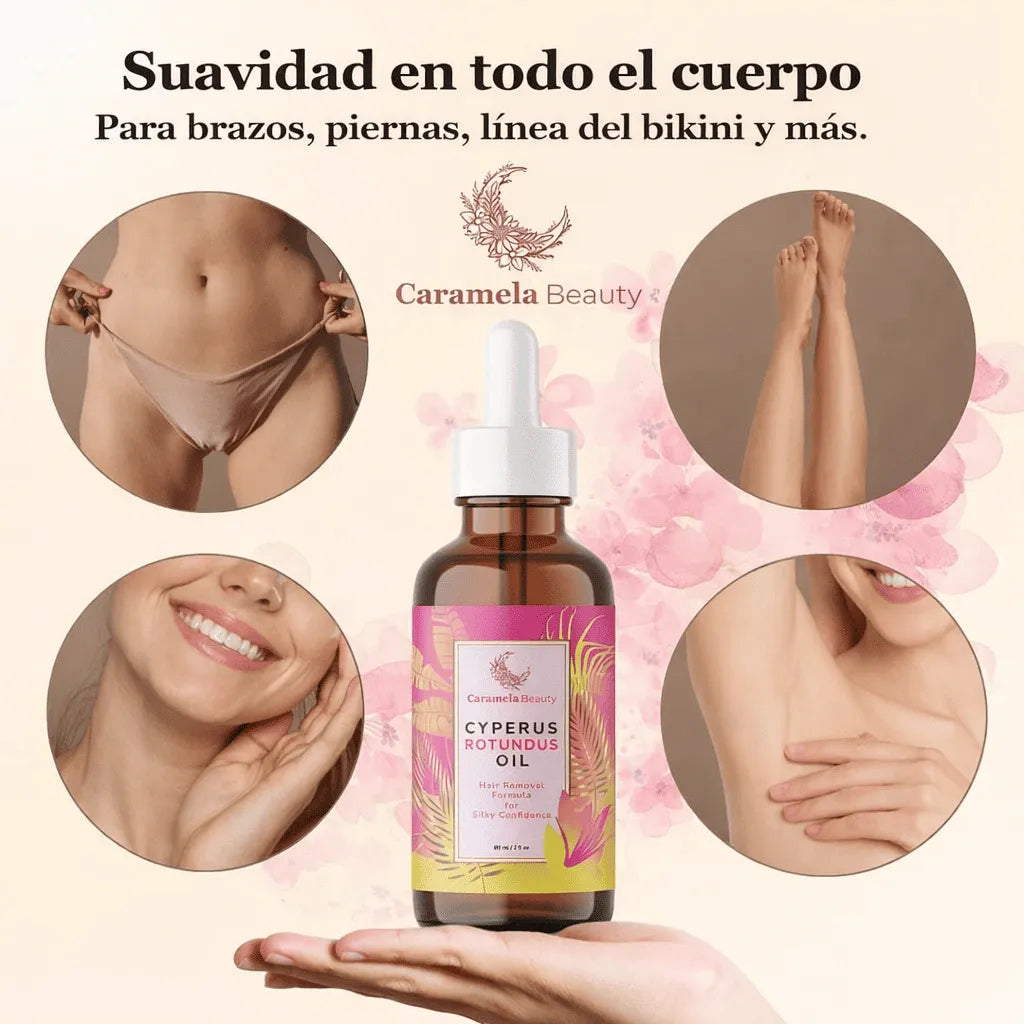 Caramela Cyperus® Serum natural  60 ml🌿 Reduce el crecimiento del vello corporal
