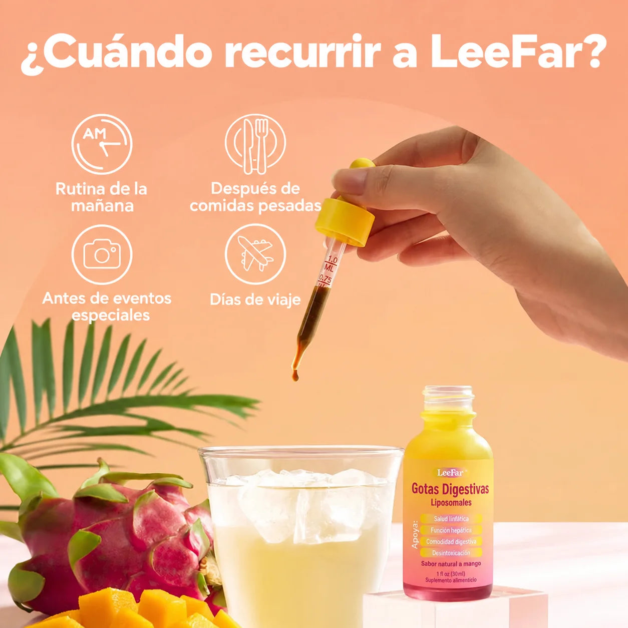 LeeFar® Cutting Drops 60 ml · Gotas Anti-hinchazón