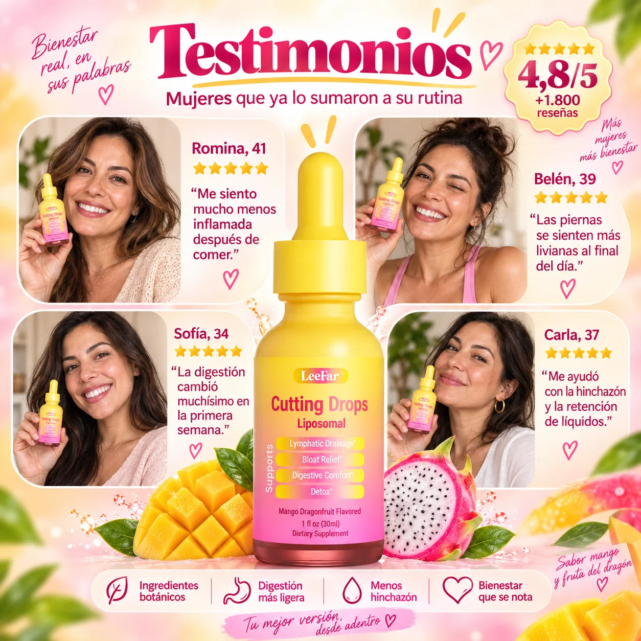 LeeFar® Cutting Drops 60 ml · Gotas Anti-hinchazón