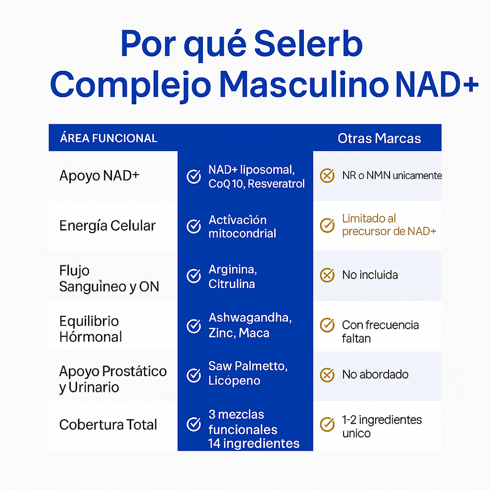 Selerb® NAD+ Suplemento para Hombres - 60 Cápsulas