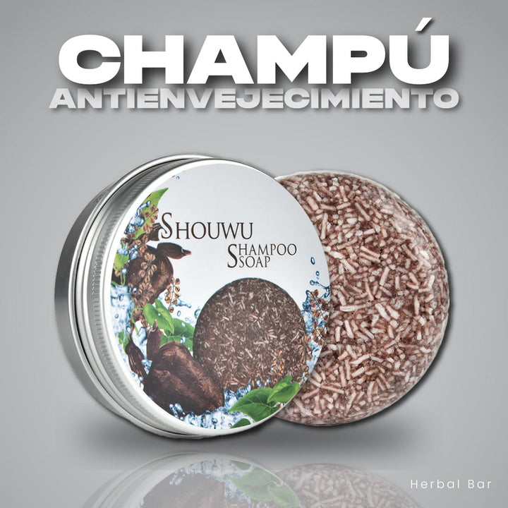 1 + 1 GRATIS | CHAMPÚ ANTIENVEJECIMIENTO PARA OSCURECER EL CABELLO - HERBAL BAR™