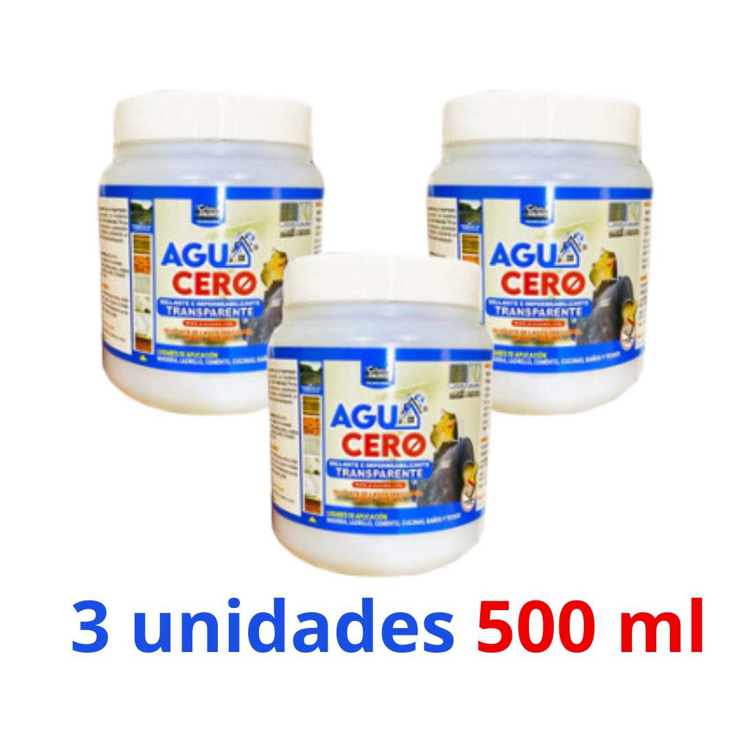 Oferta!! Paga 2 y lleva 3 unidades de AguaCero® Impermeabilizante Transparente Multisuperficies 500ml por 129.800