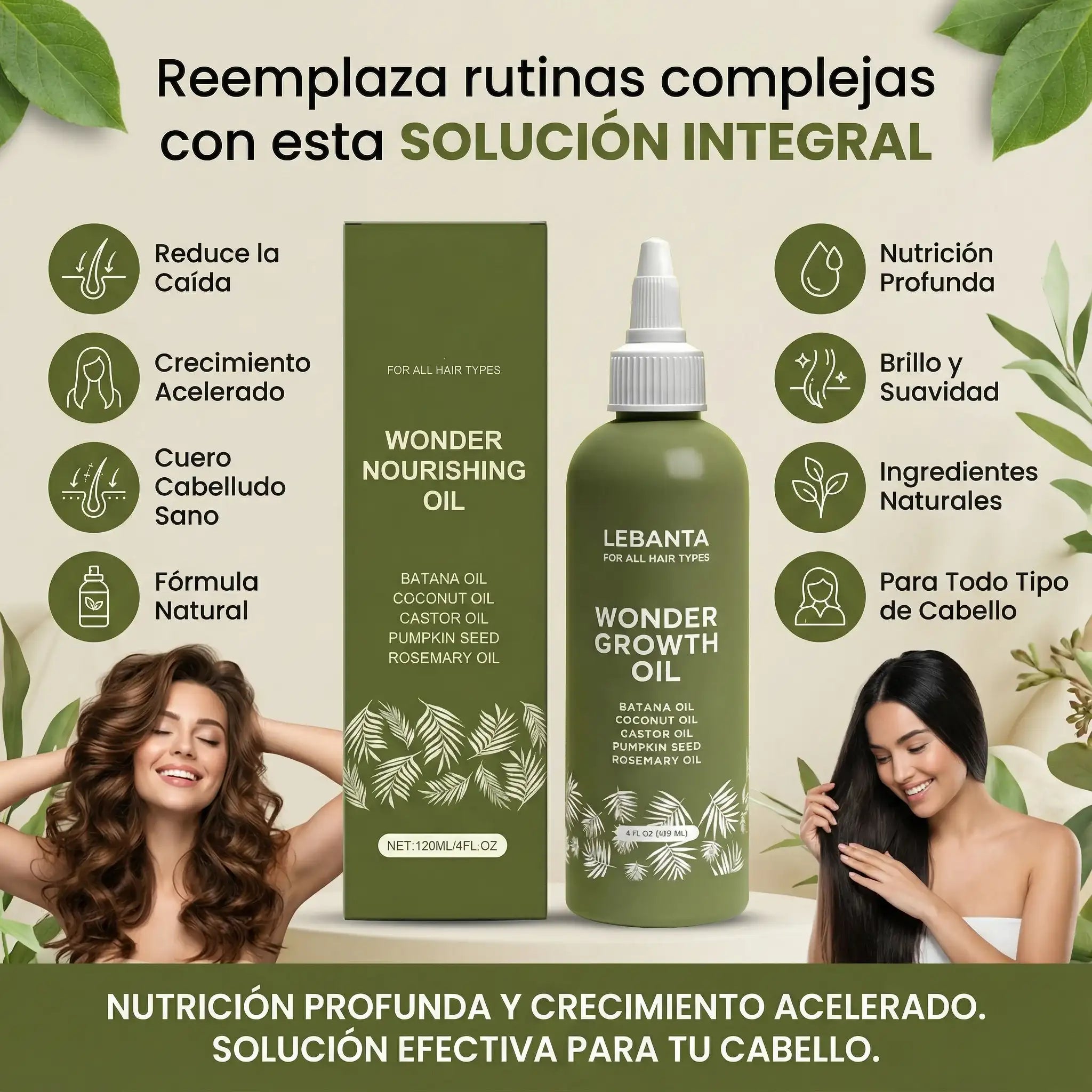 Lebanta Batana® Aceite orgánico para el crecimiento del cabello