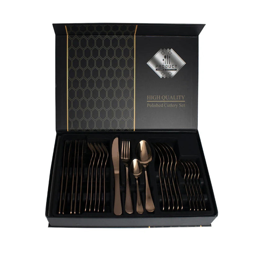 Juego de Cubiertos Premium Royal Golden® - Set de 24 piezas🍴