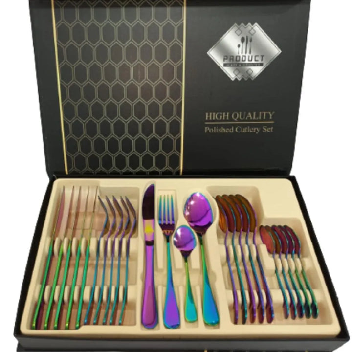 Juego de Cubiertos Premium Royal Golden® - Set de 24 piezas🍴